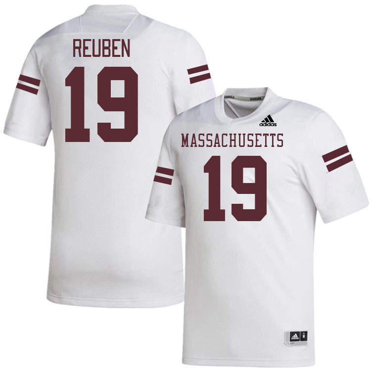 Massachusetts Minutemen #19 Etinosa Reuben College Football Jerseys Stitched-White